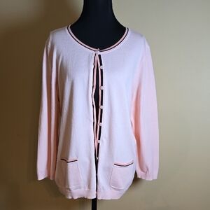 Talbots Dainty Coquette Girl Pink Long Sleeve Cardigan L